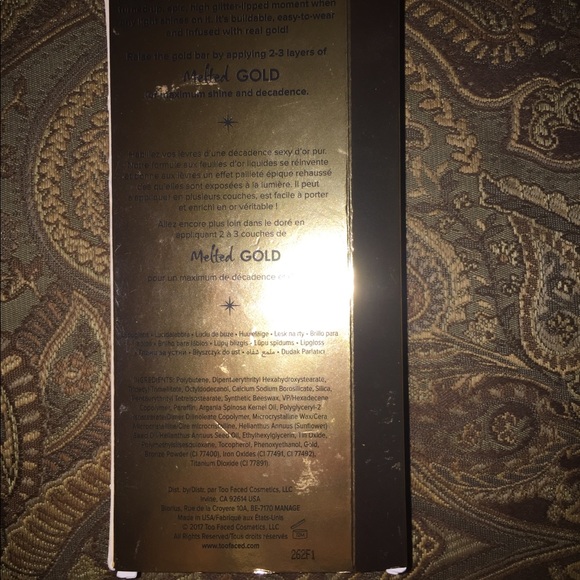 Too Faced Melted Gold liquified gold lip Gloss - Picture 3 of 4